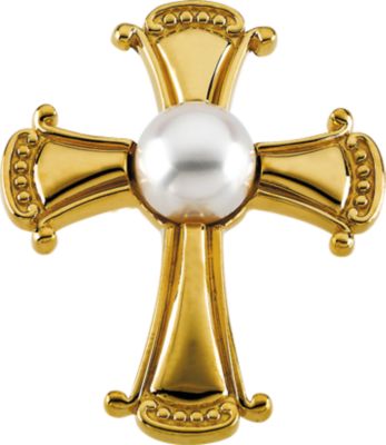 9mm Akoya Cultured Pearl Cross Pendant