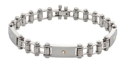 Stainless Steel Bracelet with .06ct tw Diamond