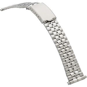 18-22mm Men's Spring End Adjustable Link Metal Bracelet