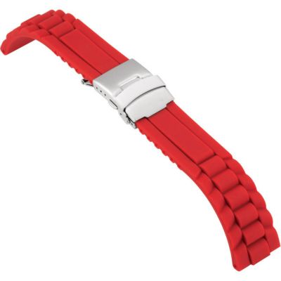 Red Regular Genuine Silicone Rubber Watch Strap