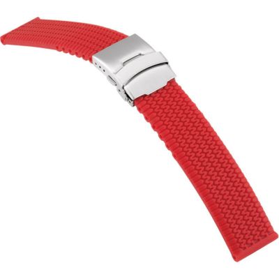 Red Regular Genuine Silicone Rubber Watch Strap