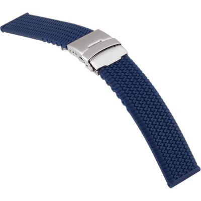 Blue Regular Genuine Silicone Rubber Watch Strap