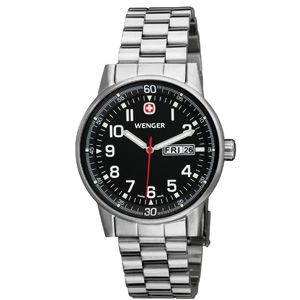 Wenger® Men's Commando Day Date XL Black Dial Bracelet
