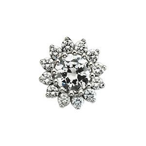 13-Stone Round Center Cluster Top