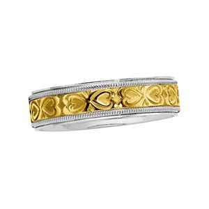 6mm Heart Pattern Comfort-Fit Band