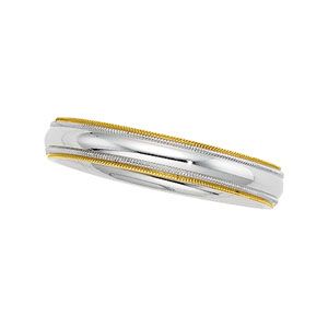 4mm Two-Tone Comfort-Fit Double Milgrain Band