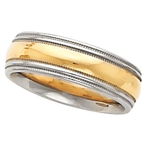 6 mm Two-Tone Comfort-Fit Double Milgrain Band