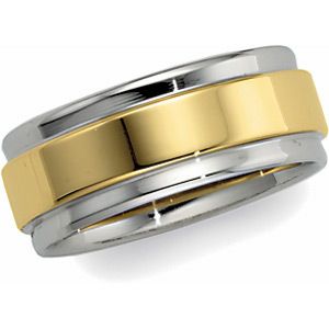 7.5mm Two-Tone Step-Edge Flat Comfort-Fit   Band