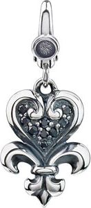 Black CZ Heart Charm