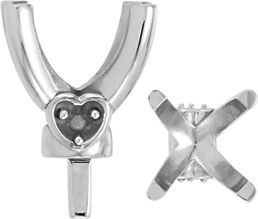 Round 4 Prong Peg Setting with Heart Accent