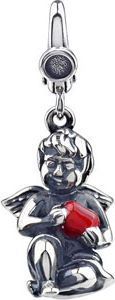 Angel Charm with Enamel Heart