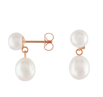 Panache Freshwater Button Drop Earrings