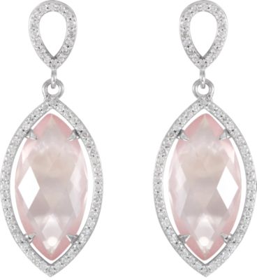 Halo-Style Marquise Shaped Dangle Earrings