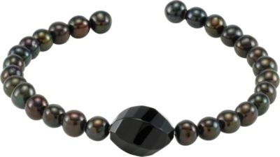 Freshwater Cultured Pearl & Gemstone Cuff 7.5