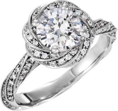 Semi-Mount Engagement Ring or Matching Band