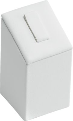 White Leatherette Square Ring Clip Pedestal