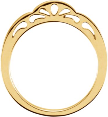 Paisley pattern cut-out stacking ring, finger view.