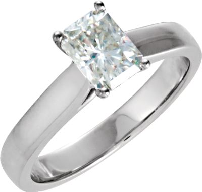 Created Moissanite & Diamond Engagement Ring