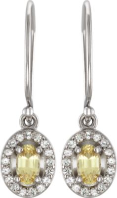 Halo-Style Sapphire Dangle Earrings