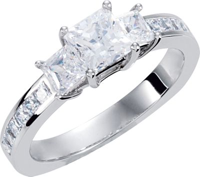 3-Stone Engagement Ring or Matching Band