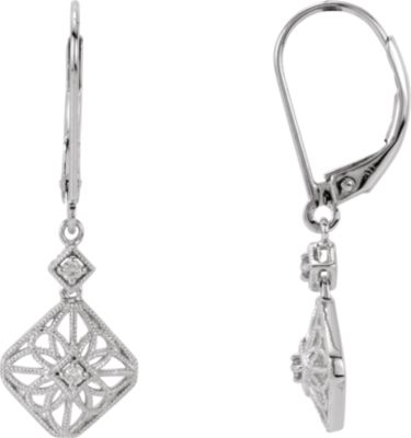 Diamond Lever Back Earrings