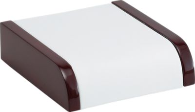 White Leatherette Small Riser with Cherrywood Trim