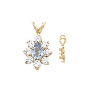 9 Stone Pear Cluster Pendant