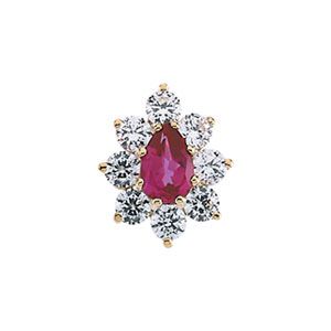 9-Stone Pendant Mounting for Pear Shape Center