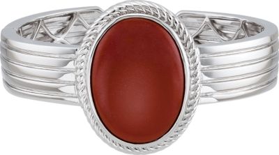 Genuine Onyx or Red Jasper Hinged Cuff Bracelet