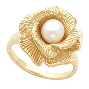 Floral Ring Mounting for 6 - 7.5 mm Pearl