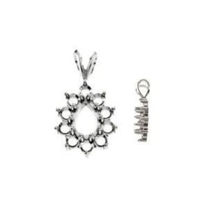 11-Stone Pear Cluster Pendant