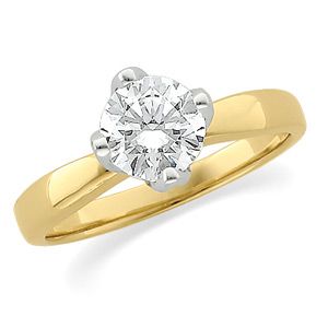 Round Tulipset® Diamond Solitaire Engagement Ring