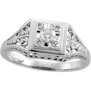 1/6 ct tw Diamond Filigree Ring