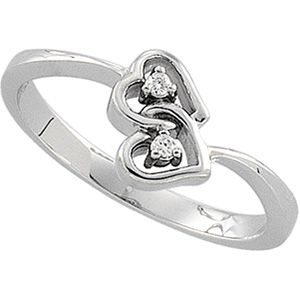 .02 ct tw Diamond Double Heart Ring