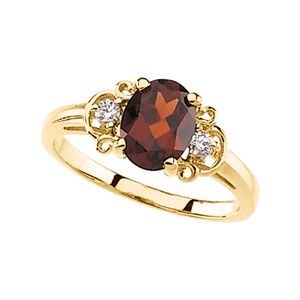 Genuine Mozambique Garnet & Diamond Ring