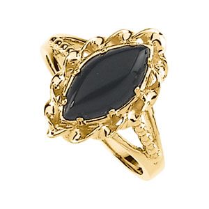 Genuine Onyx Cabochon Ring