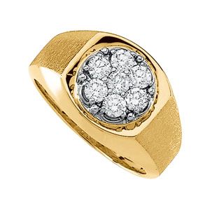 1 ct tw Gents Diamond Cluster Ring