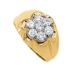 1 ct tw Gents Diamond Cluster Ring