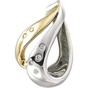 .08 ct tw Two Tone Diamond Chain Slide