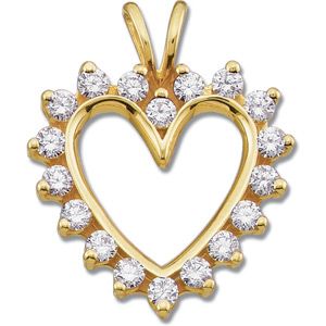 9/10 ct tw Diamond Heart Pendant