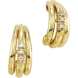 Three-Stone J-Hoop Earring Mounting