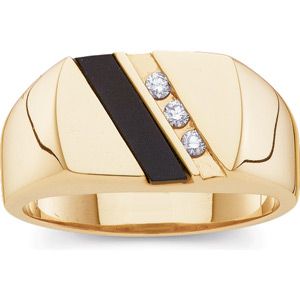 Genuine Onyx & Diamond Ring