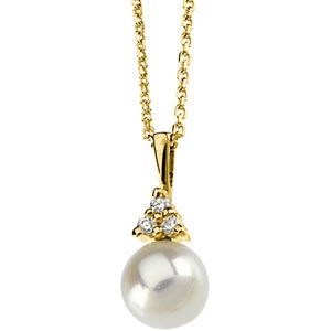 Akoya Cultured Pearl & Diamond Necklace