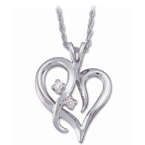 .03 ct tw Diamond Heart Necklace