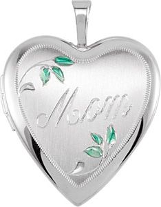 Heart Mom Locket with Color