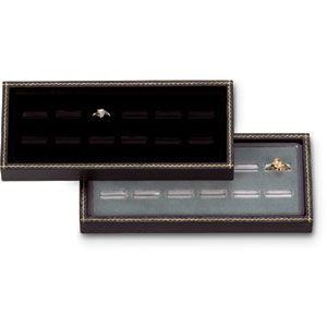 12 Ring Velvet Tray, Black 