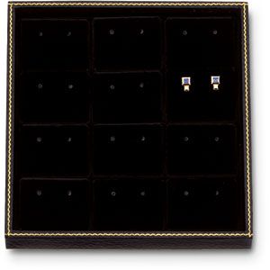 Black 12 Pair Stud Earring Tray