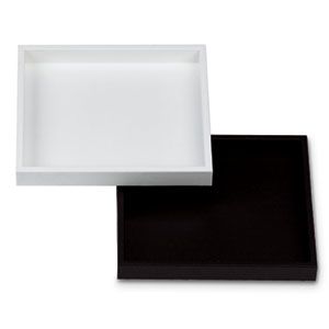 Stackable Black Half Size Plastic Tray, 1