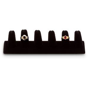 Black Velvet 6 Ring Finger Display