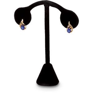 Short Black Velvet Earring Stand 